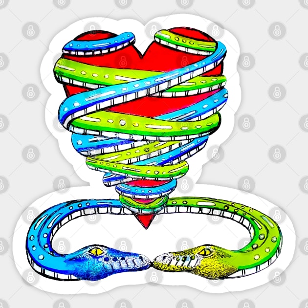 Wrapped Around Your Heart Sticker by SeanKalleyArt